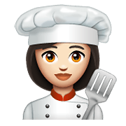 Emoji 👩🏻‍🍳 Cuoca: Carnagione Chiara su WhatsApp 2.19.352.