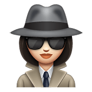 Emoji 🕵🏻‍♀️ Investigatrice: Carnagione Chiara su WhatsApp 2.19.352.