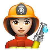 Emoji 👩🏻‍🚒 Pompiere Donna: Carnagione Chiara su WhatsApp 2.19.352.