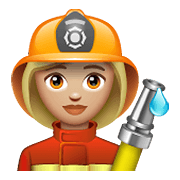 Émoji 👩🏼‍🚒 Pompier Femme : Peau Moyennement Claire sur WhatsApp 2.19.352.
