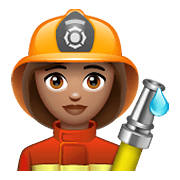 Emoji 👩🏽‍🚒 Pompiere Donna: Carnagione Olivastra su WhatsApp 2.19.352.
