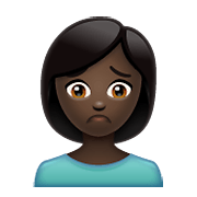 🙍🏿‍♀️ Emoji Mujer Frunciendo El Ceño: Tono De Piel Oscuro en WhatsApp 2.19.352.