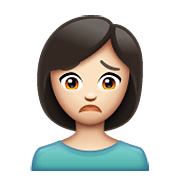 Emoji 🙍🏻‍♀️ Donna Corrucciata: Carnagione Chiara su WhatsApp 2.19.352.