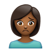Emoji 🙍🏾‍♀️ Donna Corrucciata: Carnagione Abbastanza Scura su WhatsApp 2.19.352.