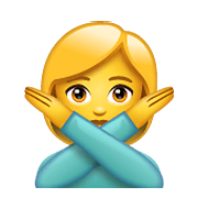 Emoji 🙅‍♀️ Donna Con Gesto Di Rifiuto su WhatsApp 2.19.352.