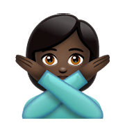 🙅🏿‍♀️ Emoji Mujer Haciendo El Gesto De «no»: Tono De Piel Oscuro en WhatsApp 2.19.352.