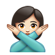 Emoji 🙅🏻‍♀️ Donna Con Gesto Di Rifiuto: Carnagione Chiara su WhatsApp 2.19.352.