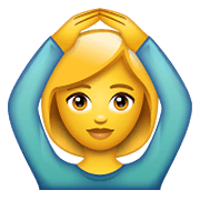 🙆‍♀️ Emoji Frau mit Händen auf dem Kopf WhatsApp 2.19.352.