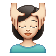💆🏻‍♀️ Emoji Frau, die eine Kopfmassage bekommt: helle Hautfarbe WhatsApp 2.19.352.