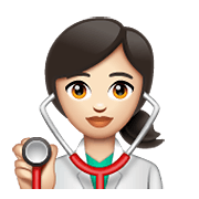 Emoji 👩🏻‍⚕️ Operatrice Sanitaria: Carnagione Chiara su WhatsApp 2.19.352.