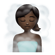 🧖🏿‍♀️ Emoji Mujer En Una Sauna: Tono De Piel Oscuro en WhatsApp 2.19.352.