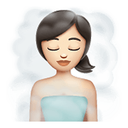 Emoji 🧖🏻‍♀️ Donna In Sauna: Carnagione Chiara su WhatsApp 2.19.352.
