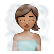 🧖🏽‍♀️ Emoji Mujer En Una Sauna: Tono De Piel Medio en WhatsApp 2.19.352.