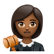 Emoji 👩🏾‍⚖️ Giudice Donna: Carnagione Abbastanza Scura su WhatsApp 2.19.352.