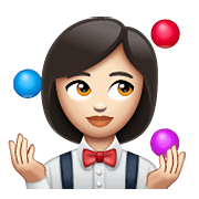 Emoji 🤹🏻‍♀️ Giocoliere Donna: Carnagione Chiara su WhatsApp 2.19.352.