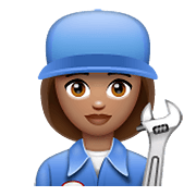 Emoji 👩🏽‍🔧 Meccanico Donna: Carnagione Olivastra su WhatsApp 2.19.352.