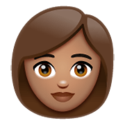 👩🏽 Emoji Frau: mittlere Hautfarbe WhatsApp 2.19.352.