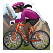 🚵🏿‍♀️ Emoji Mujer En Bicicleta De Montaña: Tono De Piel Oscuro en WhatsApp 2.19.352.
