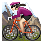 🚵🏻‍♀️ Emoji Mulher Fazendo Mountain Bike: Pele Clara na WhatsApp 2.19.352.