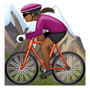🚵🏾‍♀️ Emoji Mujer En Bicicleta De Montaña: Tono De Piel Oscuro Medio en WhatsApp 2.19.352.