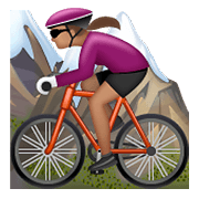 🚵🏽‍♀️ Emoji Mulher Fazendo Mountain Bike: Pele Morena na WhatsApp 2.19.352.