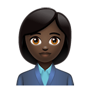 👩🏿‍💼 Emoji Oficinista Mujer: Tono De Piel Oscuro en WhatsApp 2.19.352.