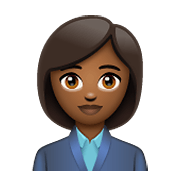 👩🏾‍💼 Emoji Oficinista Mujer: Tono De Piel Oscuro Medio en WhatsApp 2.19.352.