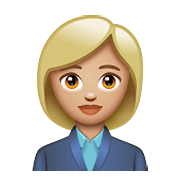 👩🏼‍💼 Emoji Oficinista Mujer: Tono De Piel Claro Medio en WhatsApp 2.19.352.