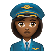 Emoji 👩🏾‍✈️ Pilota Donna: Carnagione Abbastanza Scura su WhatsApp 2.19.352.