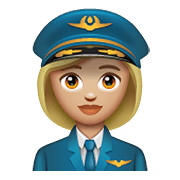 Emoji 👩🏼‍✈️ Pilota Donna: Carnagione Abbastanza Chiara su WhatsApp 2.19.352.
