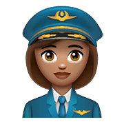 Émoji 👩🏽‍✈️ Pilote Femme : Peau Légèrement Mate sur WhatsApp 2.19.352.