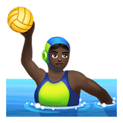 🤽🏿‍♀️ Emoji Mujer Jugando Al Waterpolo: Tono De Piel Oscuro en WhatsApp 2.19.352.