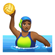 🤽🏾‍♀️ Emoji Mujer Jugando Al Waterpolo: Tono De Piel Oscuro Medio en WhatsApp 2.19.352.