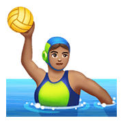 🤽🏽‍♀️ Emoji Wasserballspielerin: mittlere Hautfarbe WhatsApp 2.19.352.