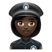 👮🏿‍♀️ Emoji Policial Mulher: Pele Escura na WhatsApp 2.19.352.