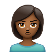 Emoji 🙎🏾‍♀️ Donna Imbronciata: Carnagione Abbastanza Scura su WhatsApp 2.19.352.