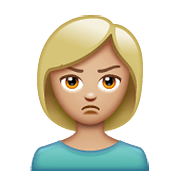 Emoji 🙎🏼‍♀️ Donna Imbronciata: Carnagione Abbastanza Chiara su WhatsApp 2.19.352.