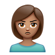 Emoji 🙎🏽‍♀️ Donna Imbronciata: Carnagione Olivastra su WhatsApp 2.19.352.
