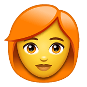 Emoji 👩‍🦰 Donna: Capelli Rossi su WhatsApp 2.19.352.