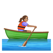Emoji 🚣🏽‍♀️ Donna In Barca A Remi: Carnagione Olivastra su WhatsApp 2.19.352.