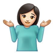 Emoji 🤷🏻‍♀️ Donna Che Scrolla Le Spalle: Carnagione Chiara su WhatsApp 2.19.352.