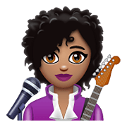 Emoji 👩🏽‍🎤 Cantante Donna: Carnagione Olivastra su WhatsApp 2.19.352.