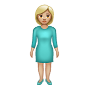 🧍🏼‍♀️ Emoji Mujer De Pie: Tono De Piel Claro Medio en WhatsApp 2.19.352.
