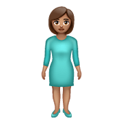 🧍🏽‍♀️ Emoji Mujer De Pie: Tono De Piel Medio en WhatsApp 2.19.352.