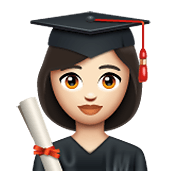 👩🏻‍🎓 Emoji Estudiante Mujer: Tono De Piel Claro en WhatsApp 2.19.352.
