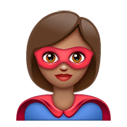 🦸🏽‍♀️ Emoji Super-heroína: Pele Morena na WhatsApp 2.19.352.