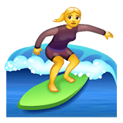 🏄‍♀️ Emoji Mujer Haciendo Surf en WhatsApp 2.19.352.