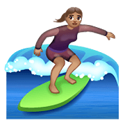 Émoji 🏄🏽‍♀️ Surfeuse : Peau Légèrement Mate sur WhatsApp 2.19.352.