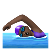 🏊🏿‍♀️ Emoji Mujer Nadando: Tono De Piel Oscuro en WhatsApp 2.19.352.