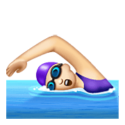 Emoji 🏊🏻‍♀️ Nuotatrice: Carnagione Chiara su WhatsApp 2.19.352.
